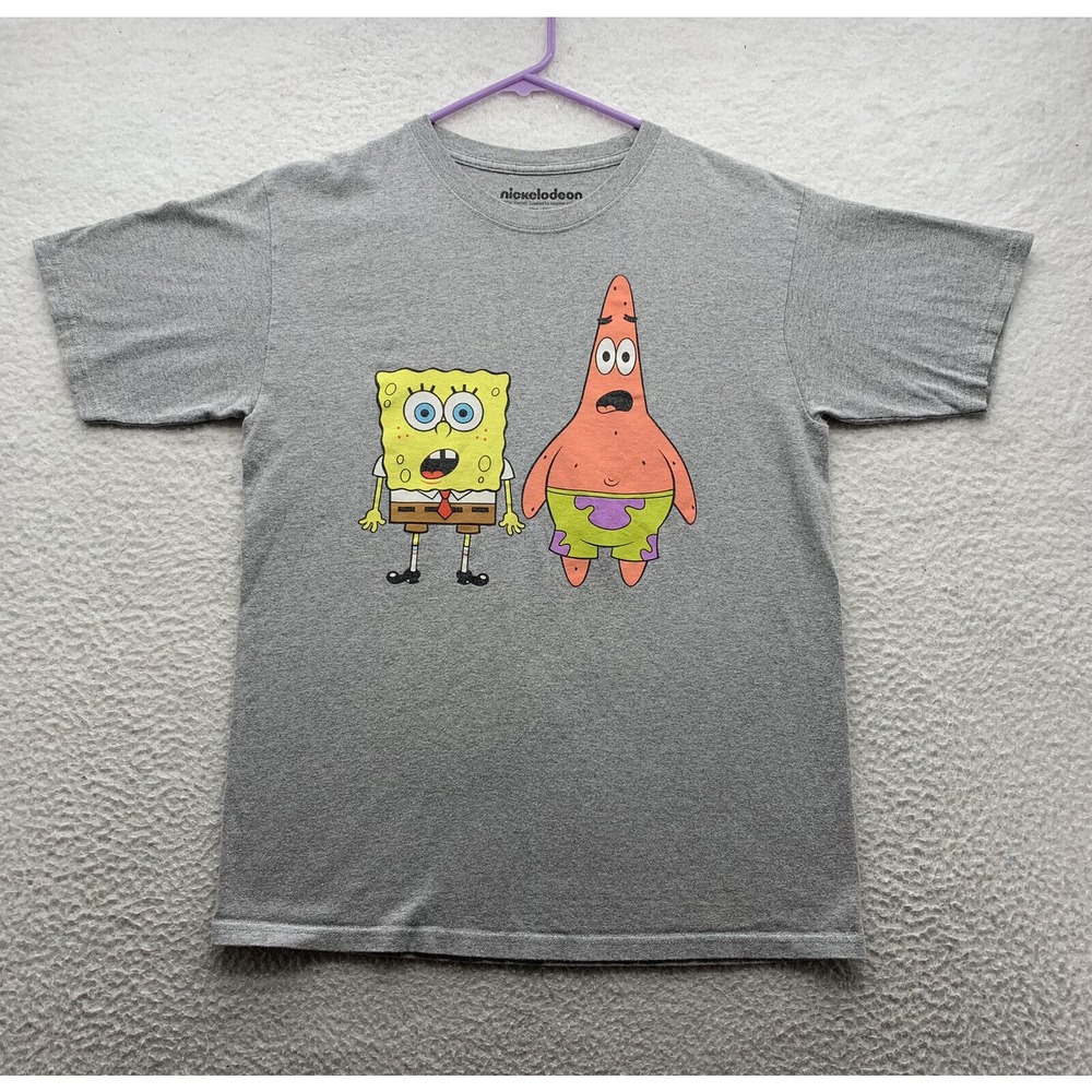 Nickelodeon Graphic T-Shirt Adult Medium M SpongeBob Squarepants Patrick Gray